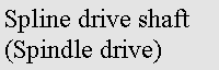 Text Box: Spline drive shaft (Spindle drive)