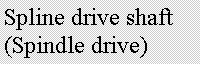 Text Box: Spline drive shaft (Spindle drive)