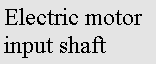 Text Box: Electric motor input shaft